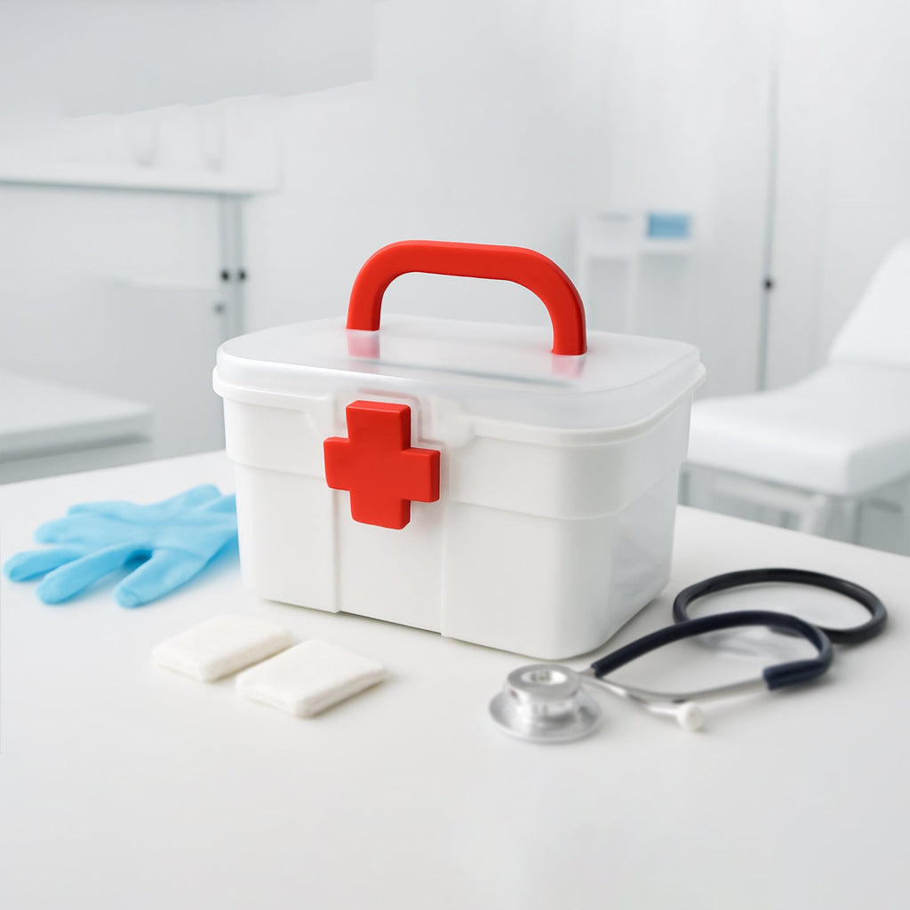 First Aid Box – Portable Medicine Storage with Tray | Organivo