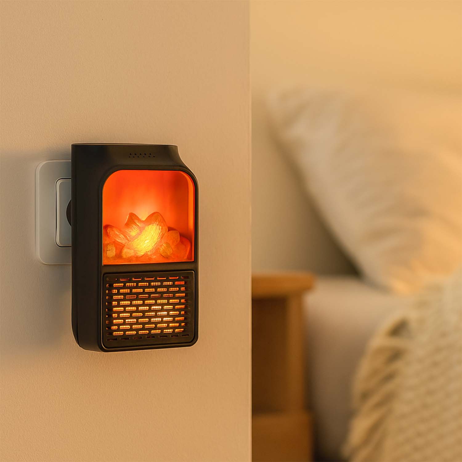 ALVENZA Electric Fireplace Heater – Realistic LED Flame | Deodap