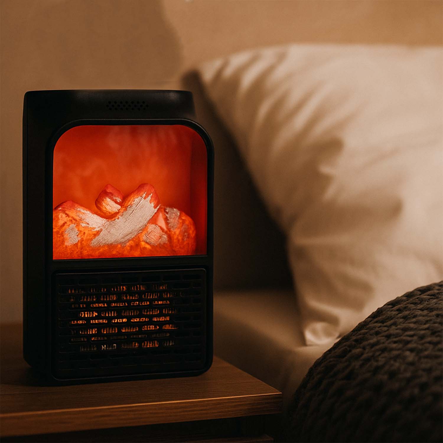 ALVENZA Electric Fireplace Heater – Realistic LED Flame | Deodap