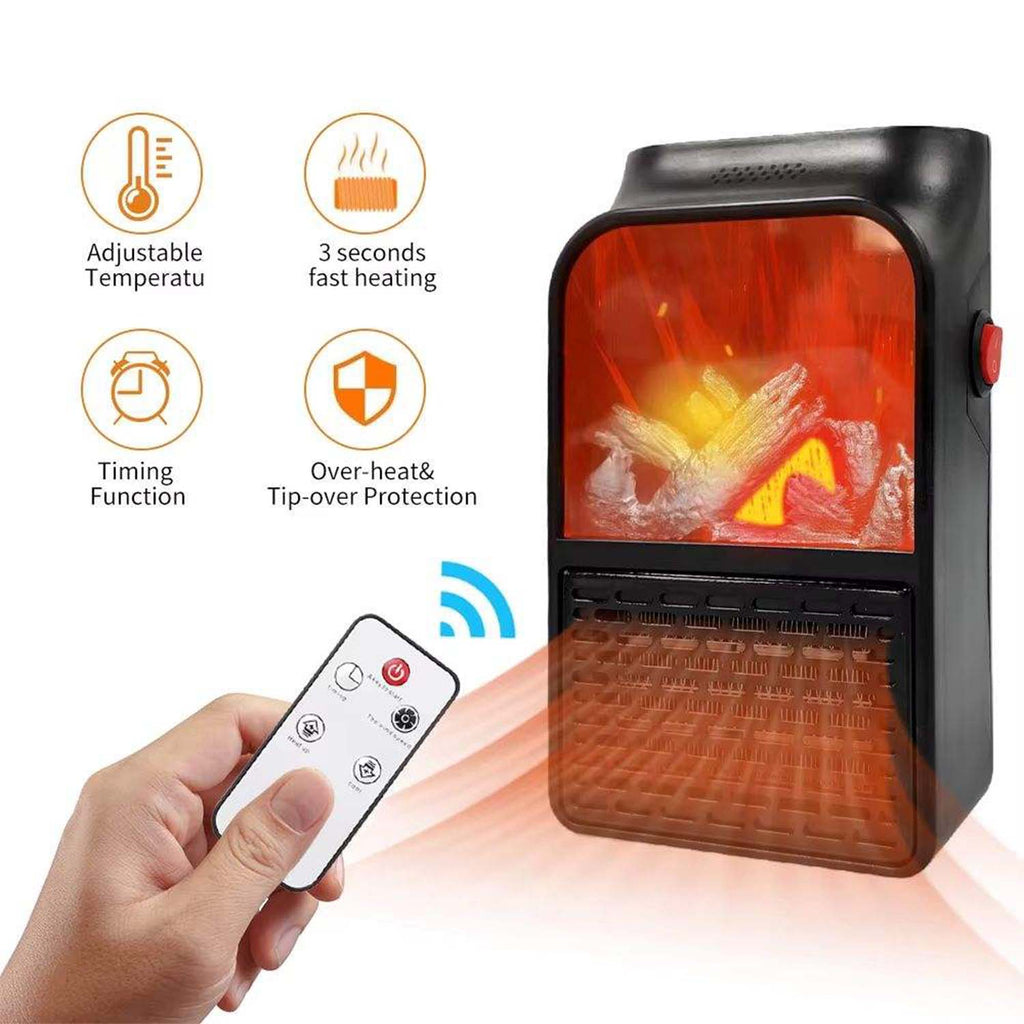 ALVENZA Electric Fireplace Heater – Realistic LED Flame | Deodap