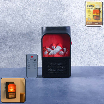 Electric Fireplace Heater – Realistic LED Flame