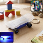 Mini Skateboard LED Keychain Light-Up Fun Accessory for Keys and Bags - Front View