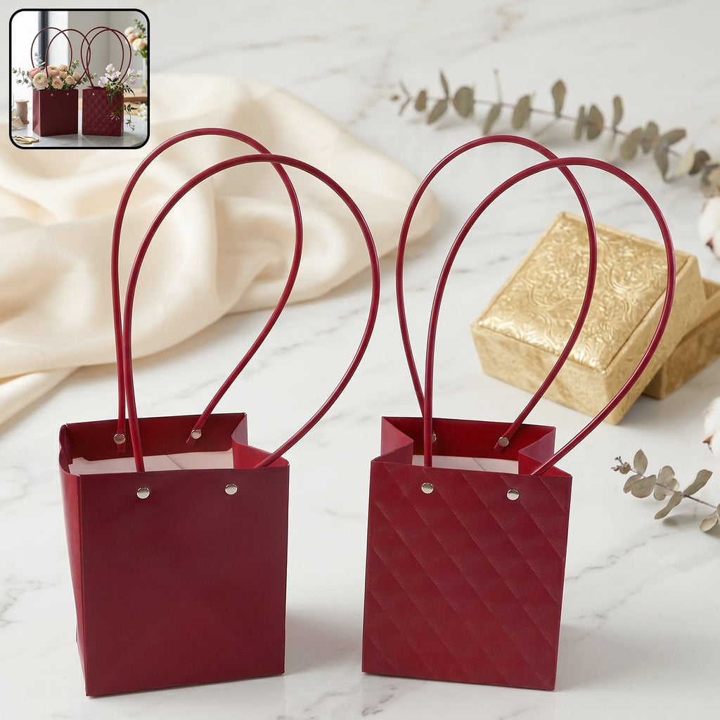 Foldable Flower Packaging Bag Reusable and Water-Resistant - Back View
