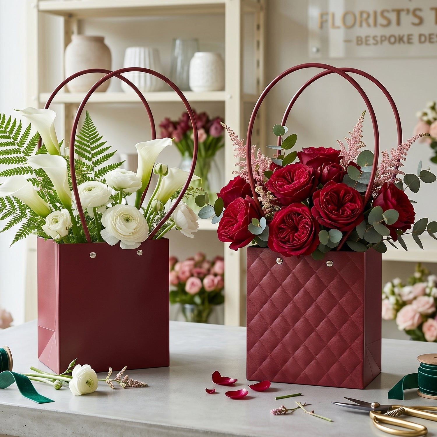Foldable Flower Packaging Bag Reusable and Water-Resistant