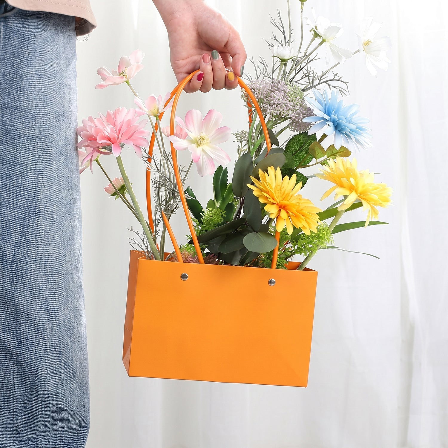 Foldable Flower Packaging Bag Waterproof & Elegant Handle - Detail View 7