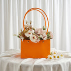 Foldable Flower Packaging Bag Waterproof & Elegant Handle - Back View