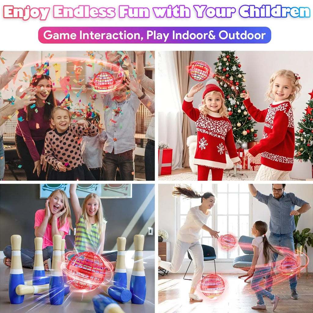 ALVENZA Flying Ball Toy – RGB Lights, 360° Rotation & USB | Spark Tots