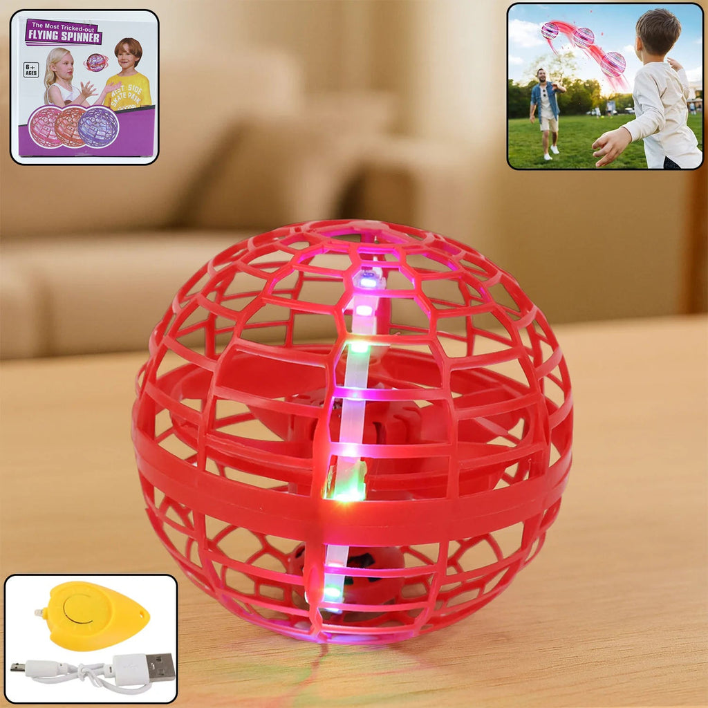ALVENZA Flying Ball Toy – RGB Lights, 360° Rotation & USB | Spark Tots