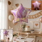 Star Marble Foil Balloon Bright Party Decor for Celebrations
