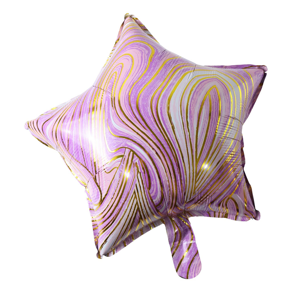 Star Marble Foil Balloon Bright Party Decor for Celebrations - Back View