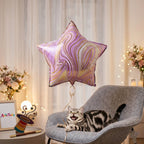 Star Marble Foil Balloon Bright Party Decor for Celebrations - Front View