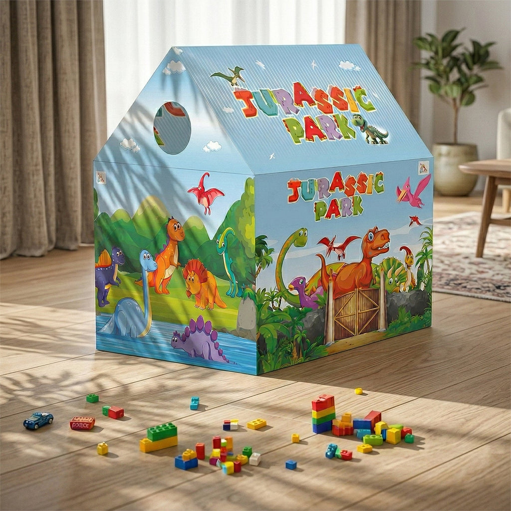ALVENZA Kids Play Tent House – Dinosaur Theme Foldable Indoor Outdoor Fun