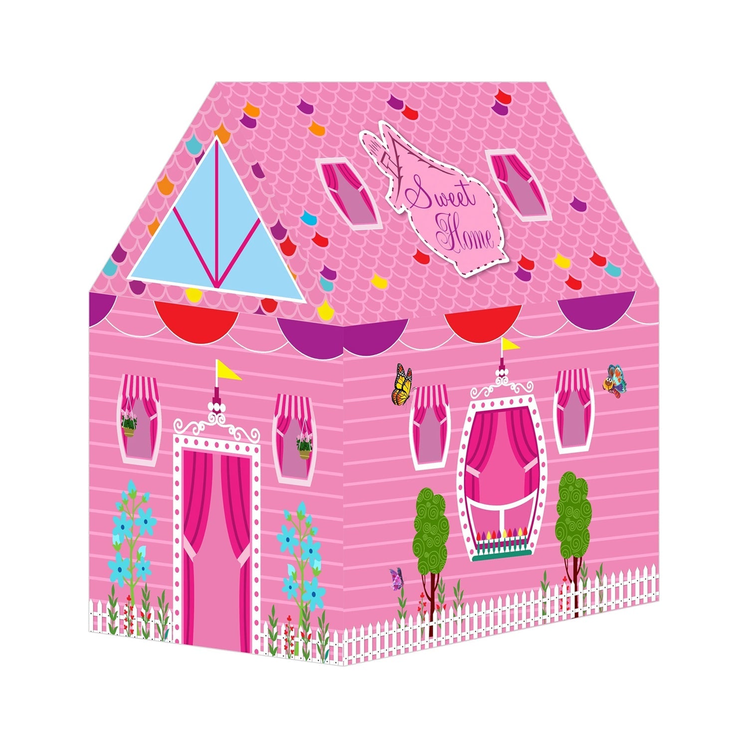 ALVENZA Kids Play Tent House – Pink Foldable Design for Indoor & Outdoor Fun
