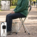 Folding Walking Stick with Seat 3 Leg Cane Stool Chair Support Stand (1 Pc)