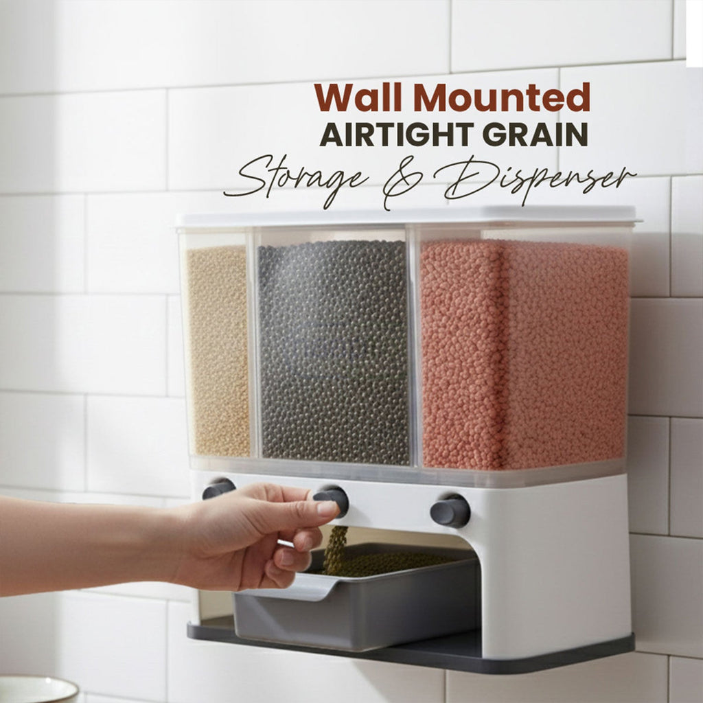ALVENZA Easy Flow Cereal Dispenser – 3-in-1 Wall Mount Storage | CookAura