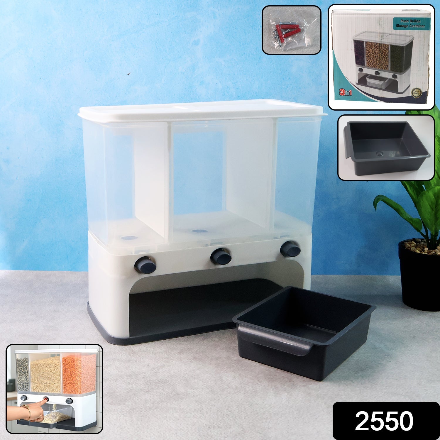 ALVENZA Easy Flow Cereal Dispenser – 3-in-1 Wall Mount Storage | CookAura