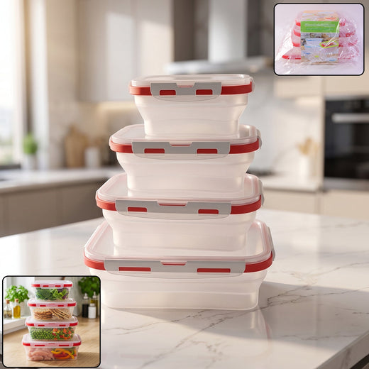 Collapsible Food Storage Container Set – Space-Saving & Airtight