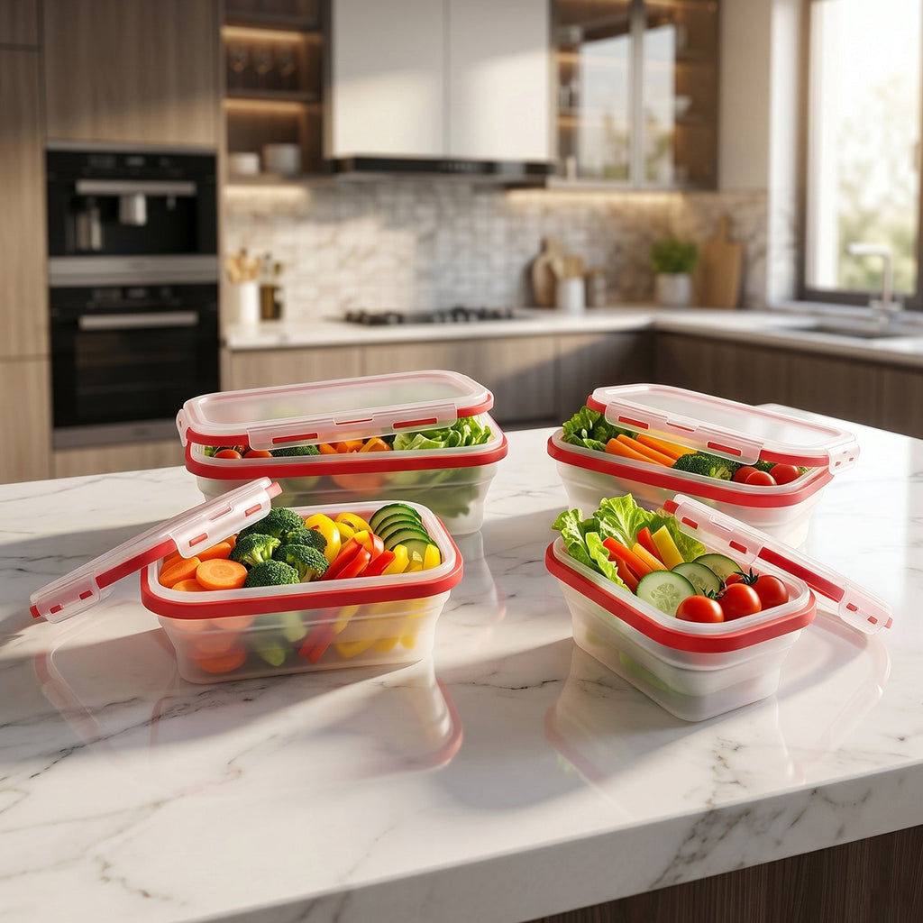 Collapsible Food Storage Container Set Space-Saving & Airtight - Detail View 8