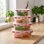 Collapsible Food Storage Container Set Space-Saving & Airtight - Front View