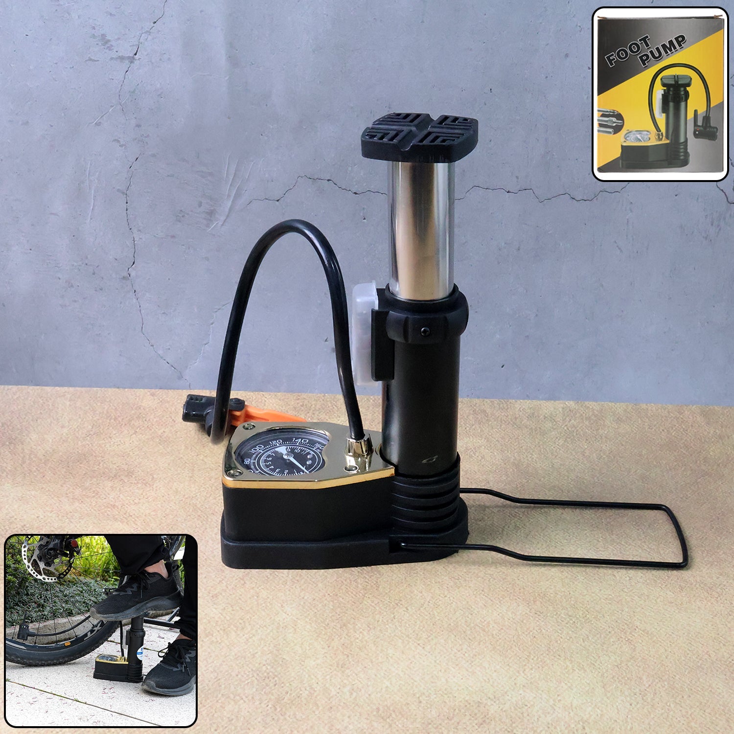 ALVENZA Foot Air Pump – High Pressure & Portable | Velvet Wheels