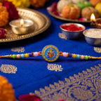 ALVENZA Shop Lord Ganesha Round Coin Designer Rakhi for Raksha Bandhan