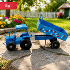 ALVENZA Handcrafted Blue Metal Tractor Toy – Vintage Charm & Durability