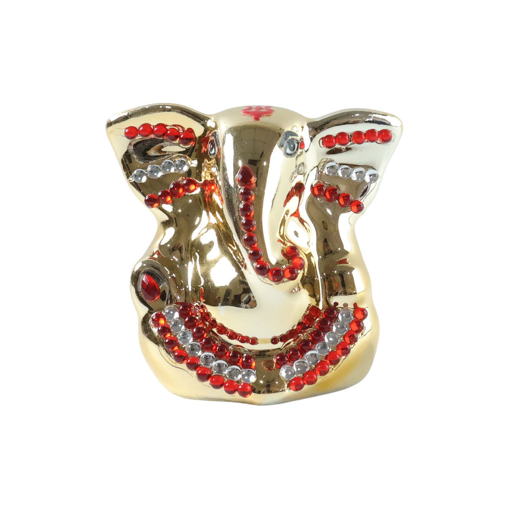 ALVENZA Lord Ganesha Idol – Golden Decorative Spiritual Showpiece
