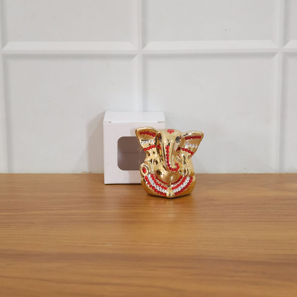 ALVENZA Lord Ganesha Idol – Golden Decorative Spiritual Showpiece