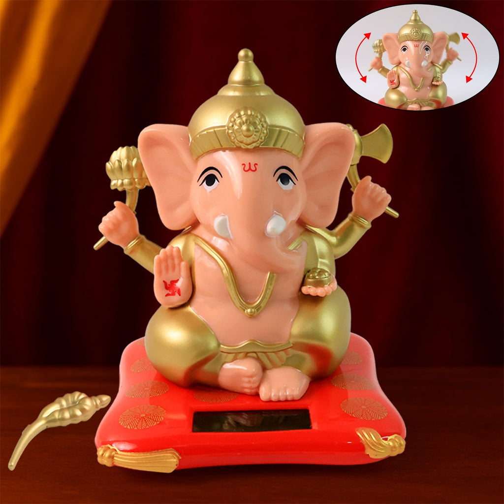 ALVENZA Solar-Powered Dancing Ganesha Idol – Eco-Friendly Spiritual Décor