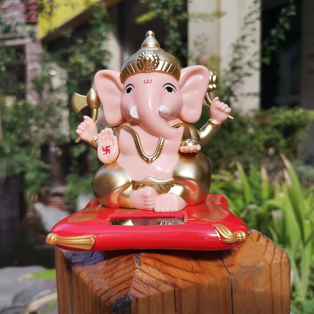 ALVENZA Solar-Powered Dancing Ganesha Idol – Eco-Friendly Spiritual Décor