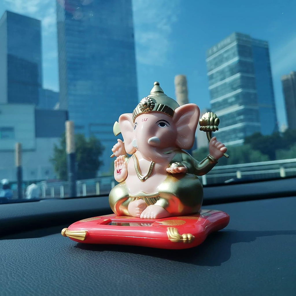 ALVENZA Solar-Powered Dancing Ganesha Idol – Eco-Friendly Spiritual Décor