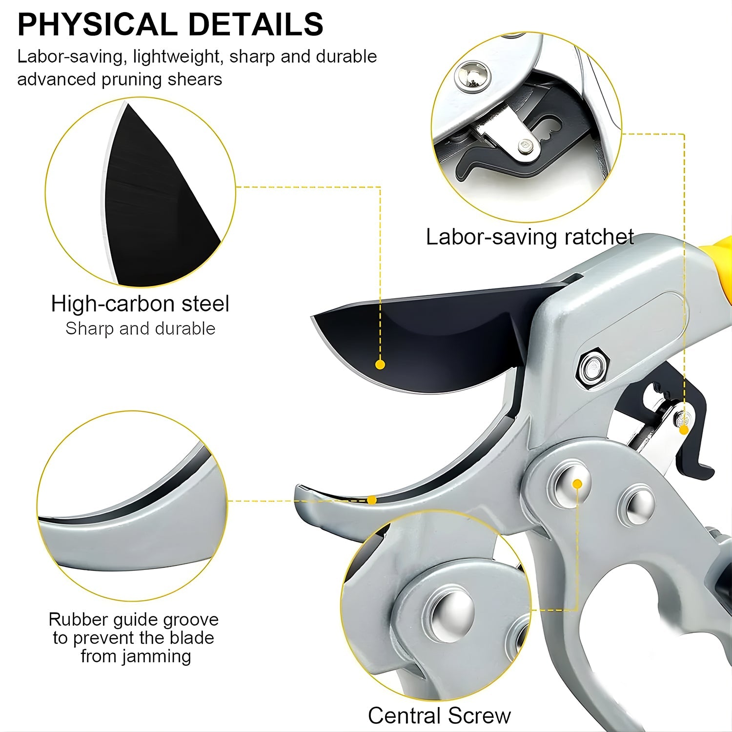 Gardening Pruning Shears Ergonomic, Sharp SK-5 Blades - Detail View 7