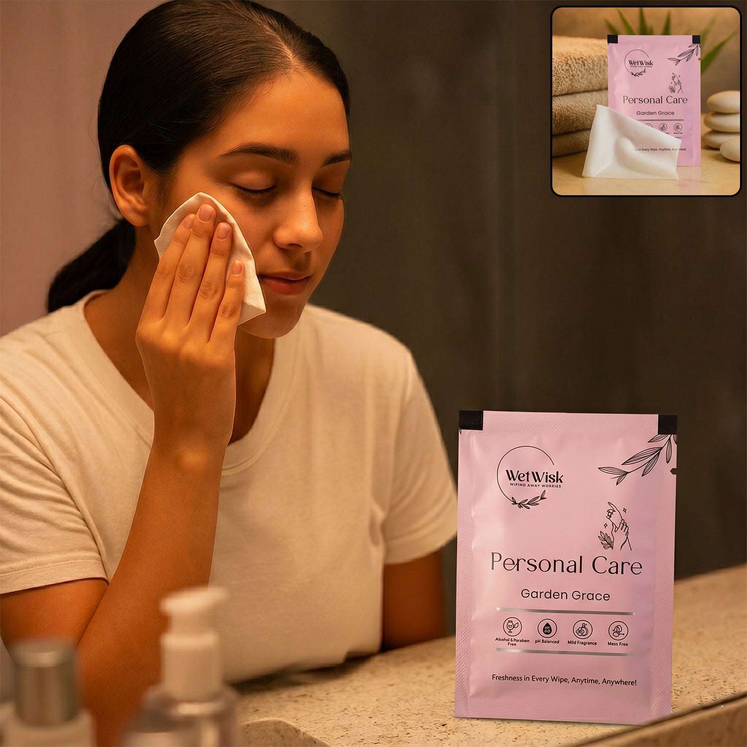 Personal Care Wet Wipes Gentle Face & Body Cleansing