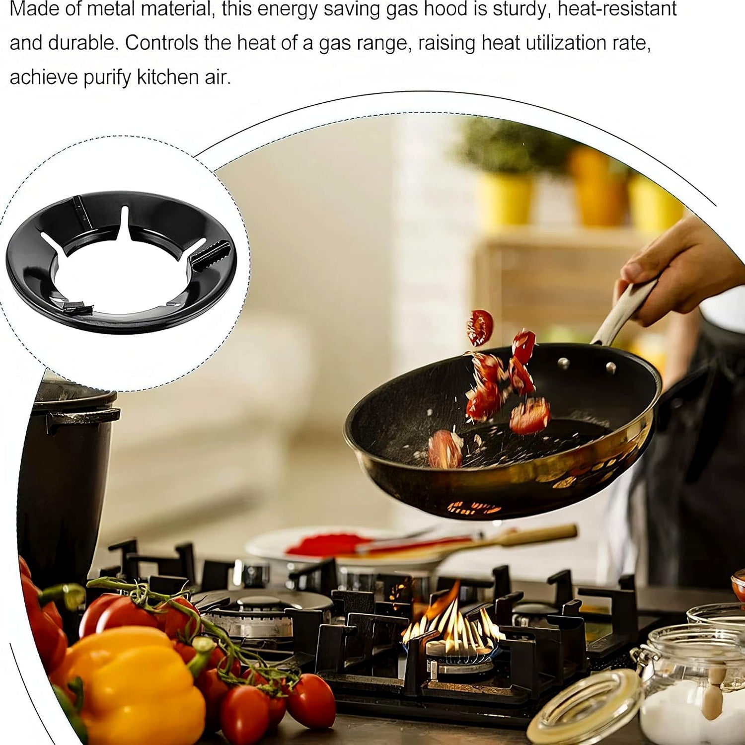 ALVENZA Gas Stove Flame Protector Ring – 4 Pc Set for Efficient Cooking