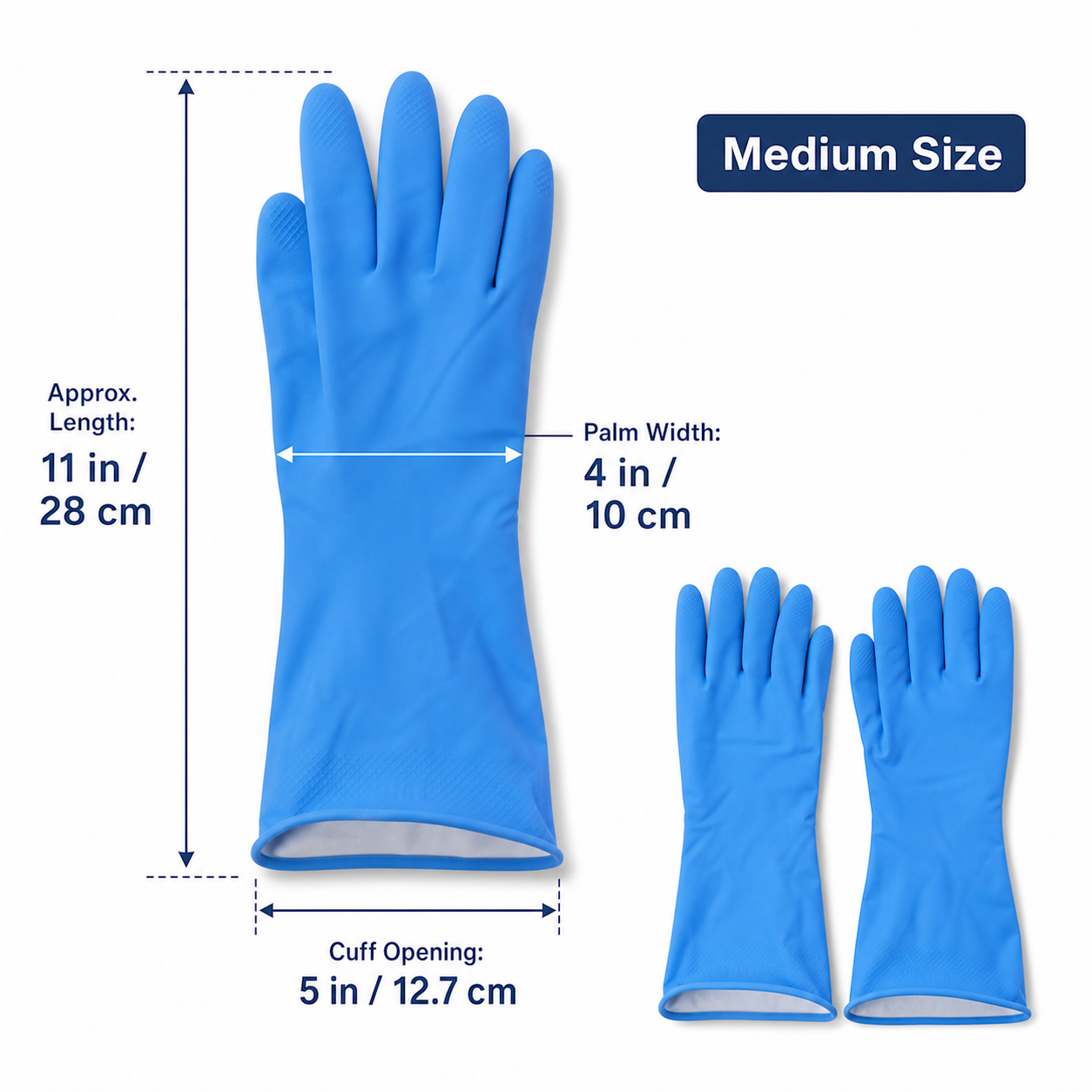 Rubber Cleaning Gloves Reusable and Waterproof for Household Tasks - Detail View 6