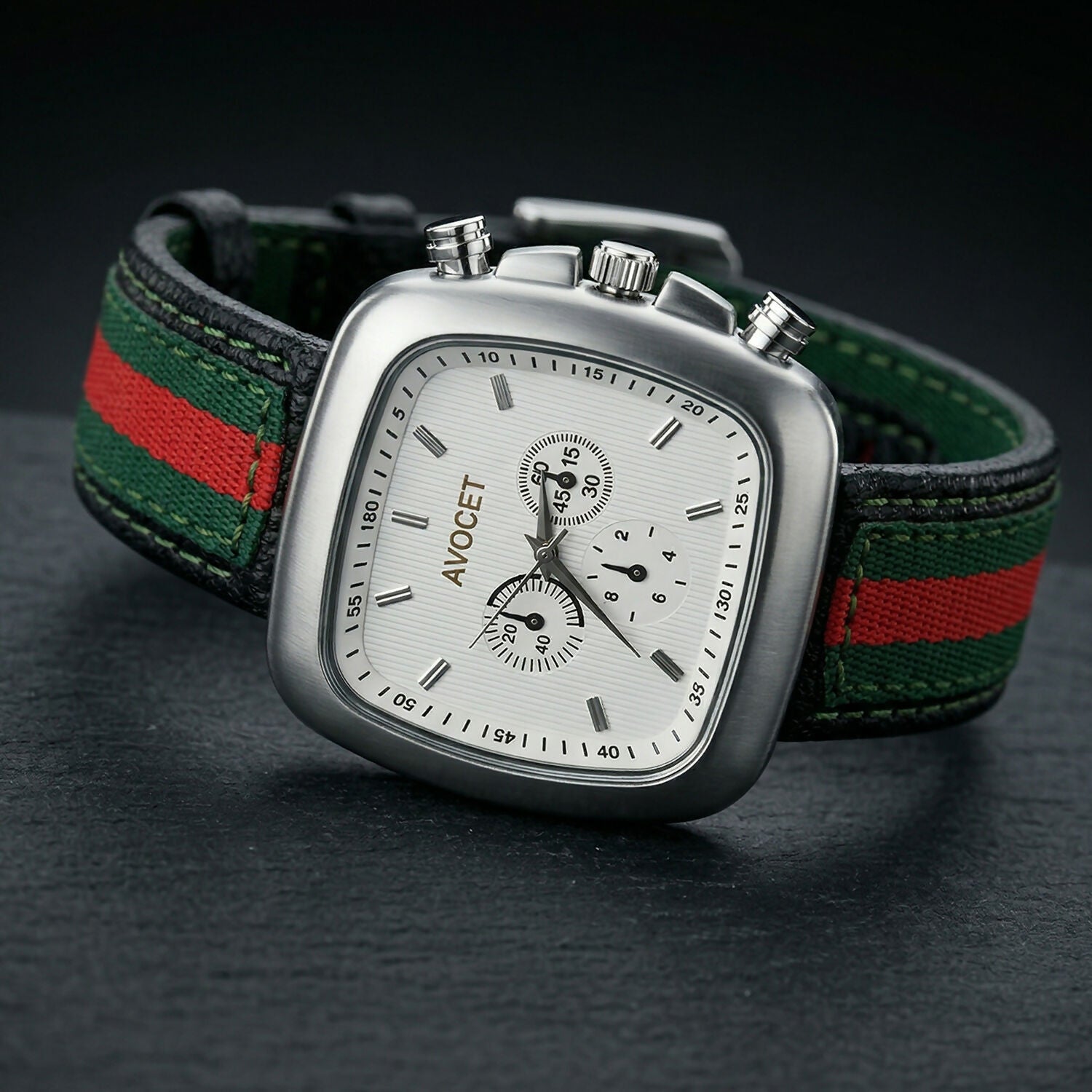 Men's Square Dial Analog Watch – Stylish Multi-Function Timepiece