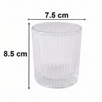 ALVENZA Crystal Glass Tumbler Set – Ribbed Design 250 ML Glass Set