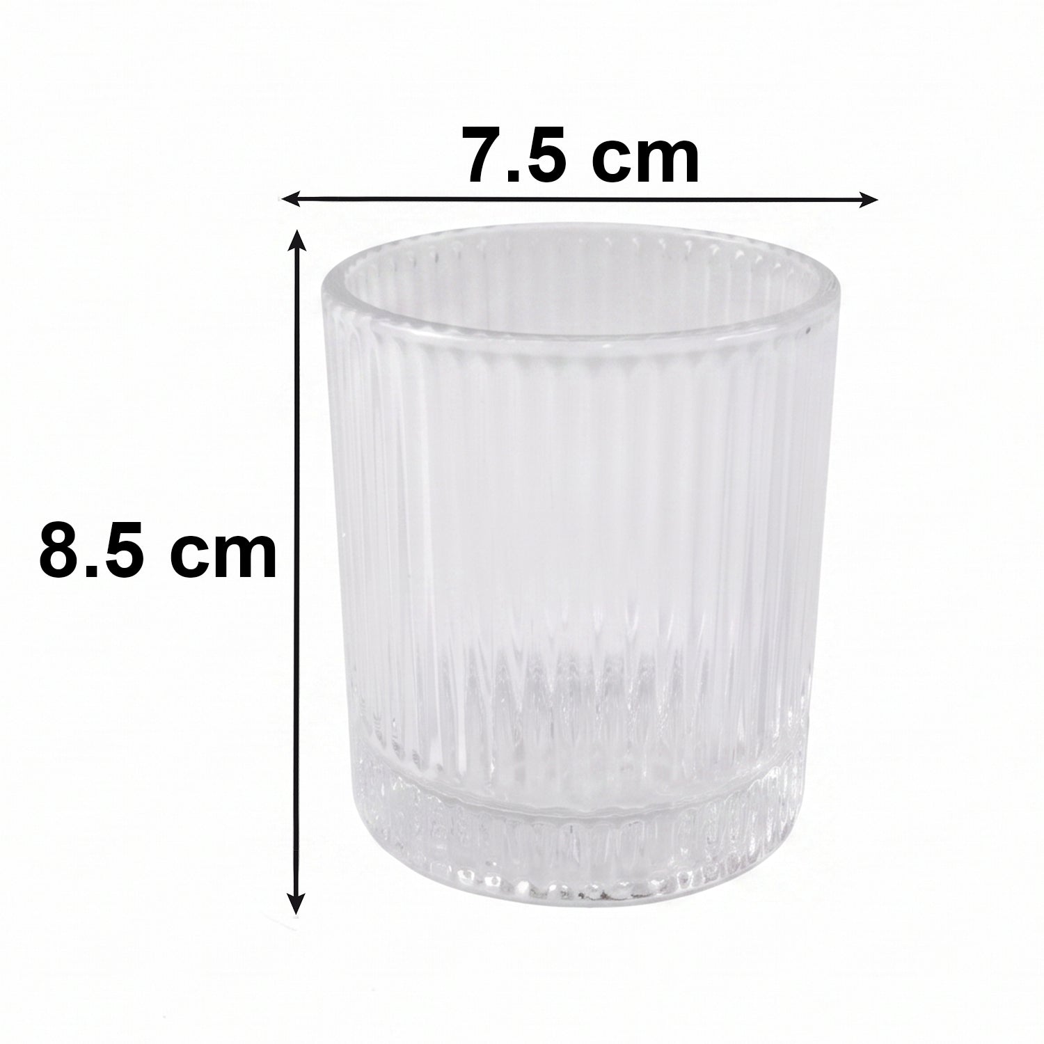 ALVENZA Crystal Glass Tumbler Set – Ribbed Design 250 ML Glass Set