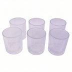 ALVENZA Crystal Glass Tumbler Set – Ribbed Design 250 ML Glass Set