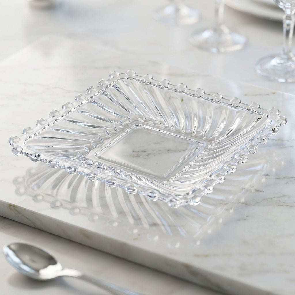ALVENZA Glassware Serving Set – Elegant 12-Piece Snack & Dessert Plate Collection