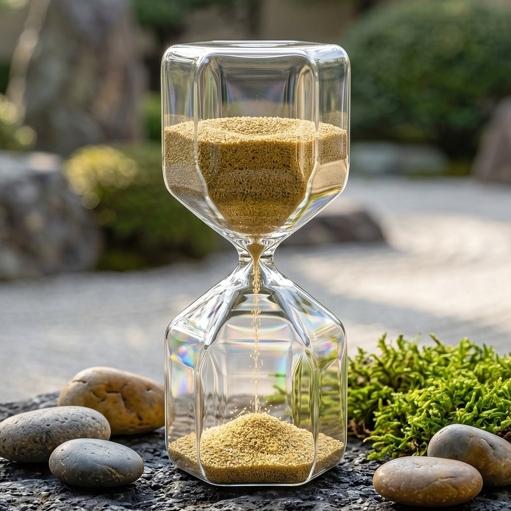 Elegant 4-Minute Glass Sand Timer for Desk & Decor - Detail View 8