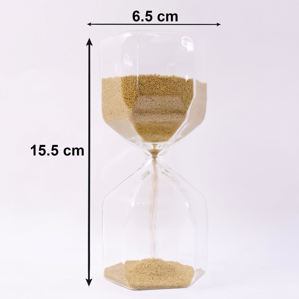 Elegant 4-Minute Glass Sand Timer for Desk & Decor - Detail View 6