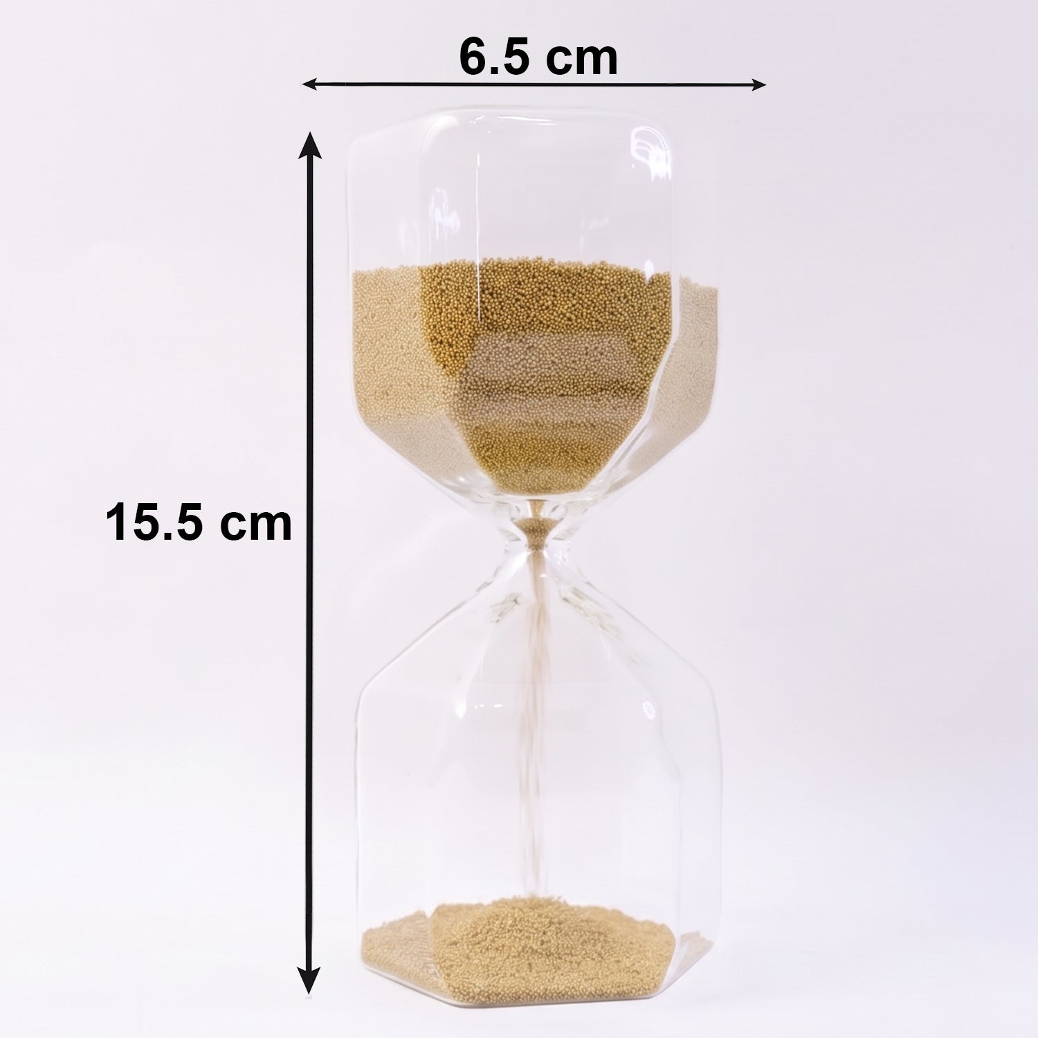 Elegant 4-Minute Glass Sand Timer for Desk & Decor - Detail View 6