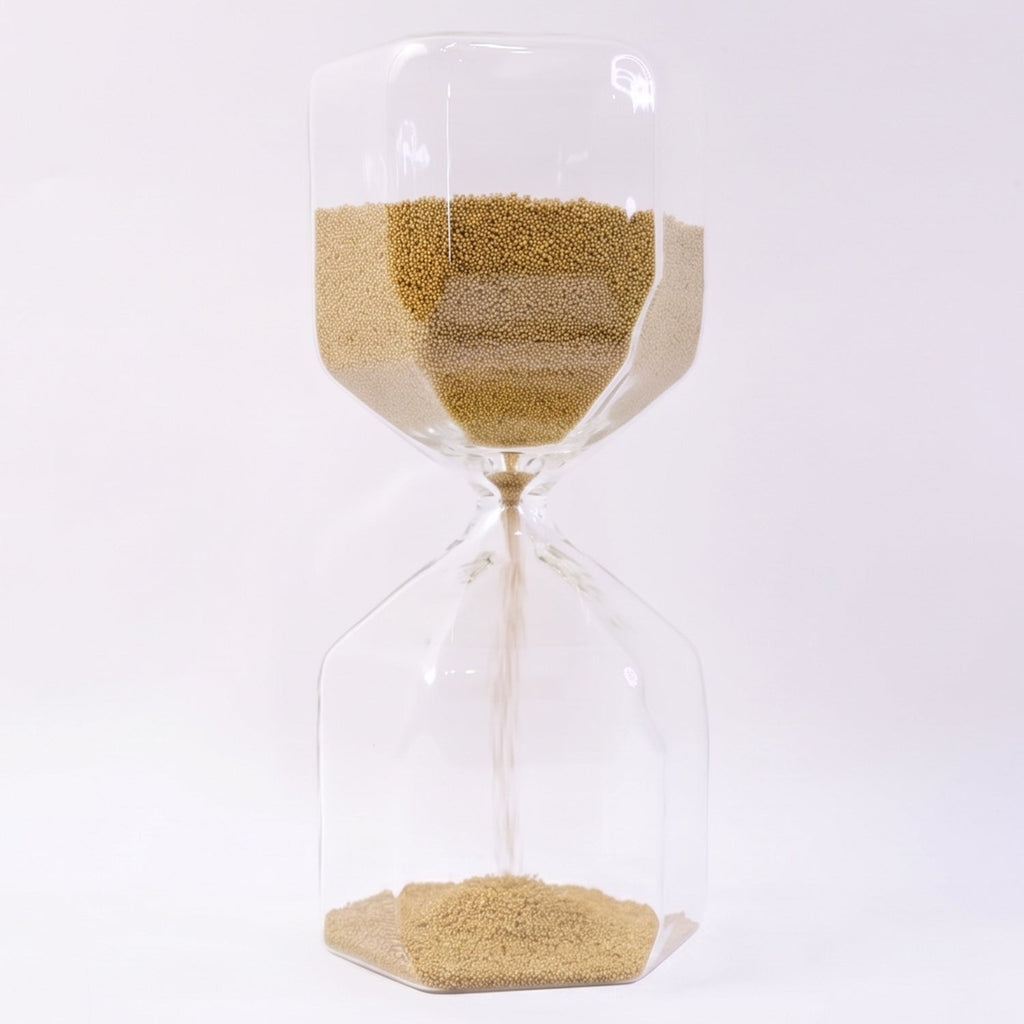 Elegant 4-Minute Glass Sand Timer for Desk & Decor - Back View