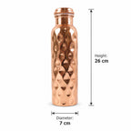 Copper Water Bottle Set Diamond Cut & 2 Glasses - Detail View 6