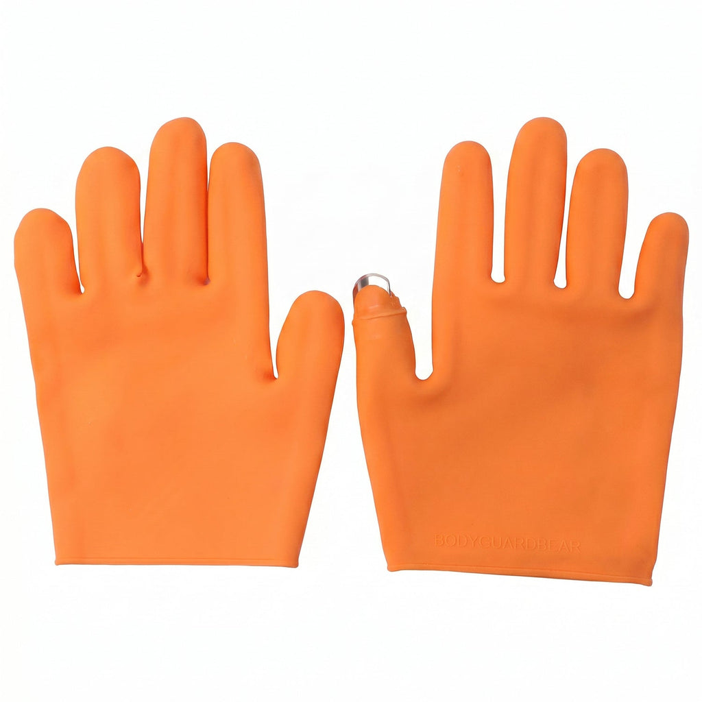 Silicone Gloves Hand Protection with Built-in Finger Guard - Back View