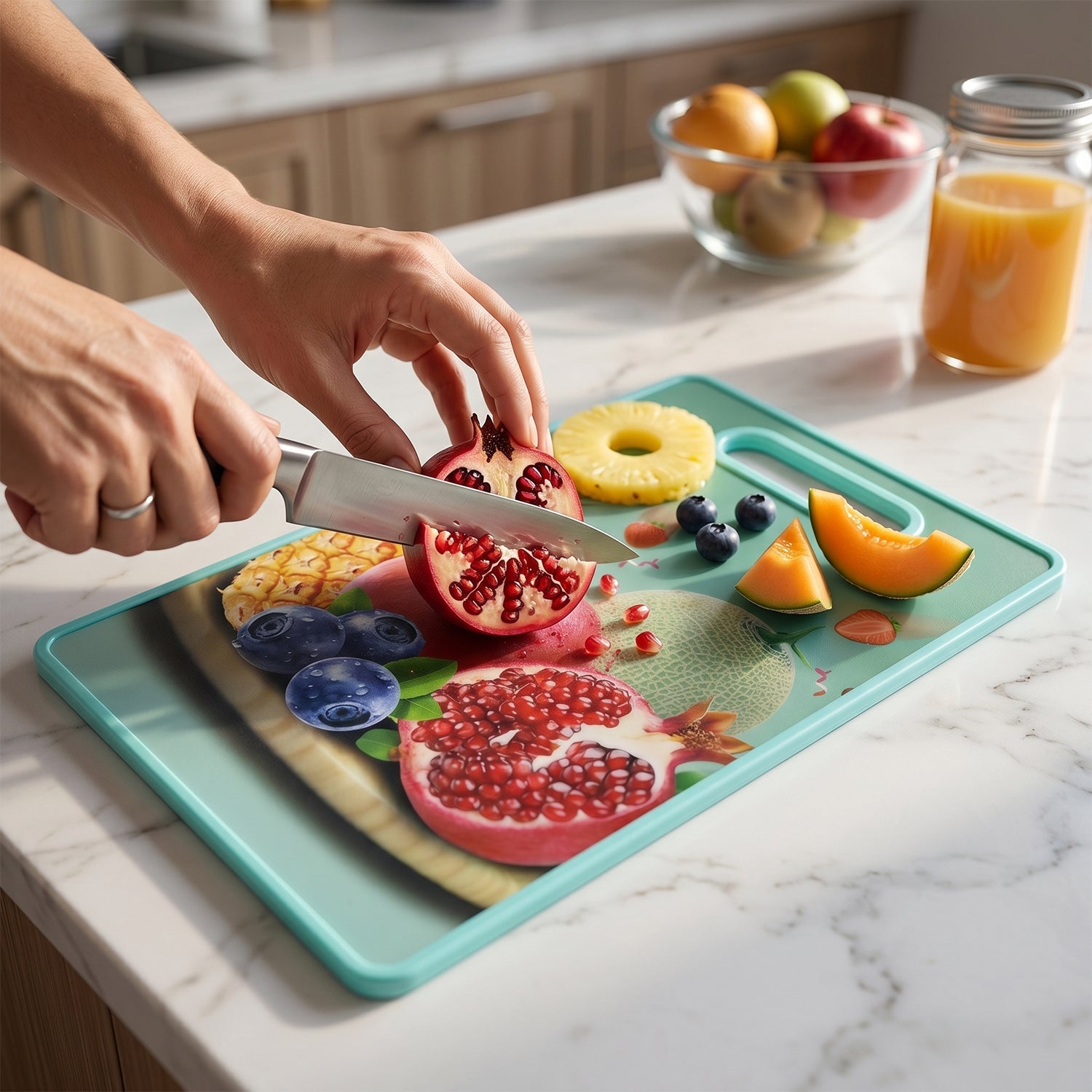 Multipurpose Anti-Slip Cutting Board Safe & Easy Food Prep - Front View