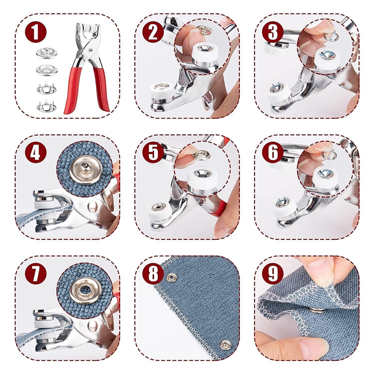 ALVENZA Snap Button Plier Kit – Heavy Duty with 100+ Assorted Studs