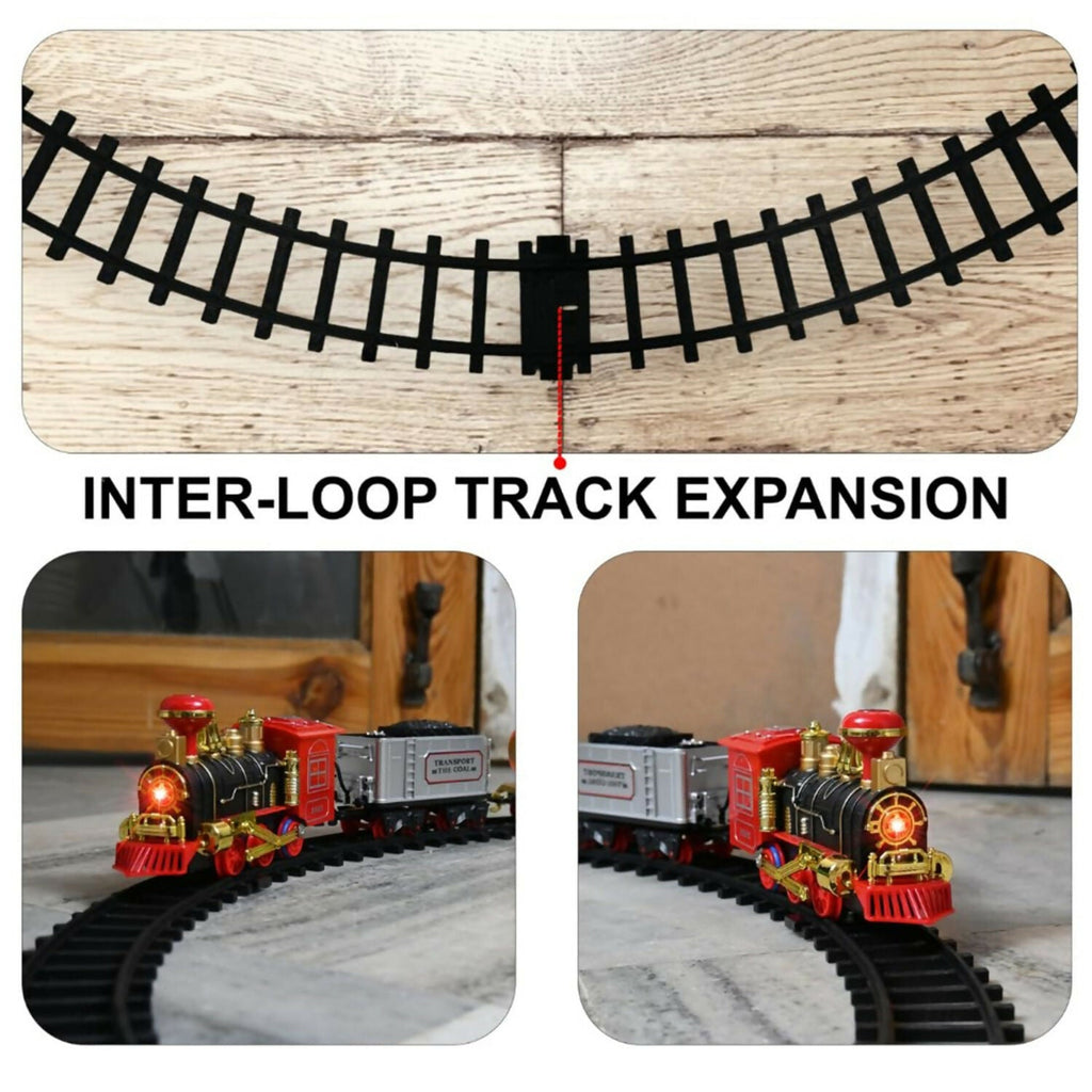ALVENZA Electric Choo Choo Train Set – Realistic Smoke & Sound Effects