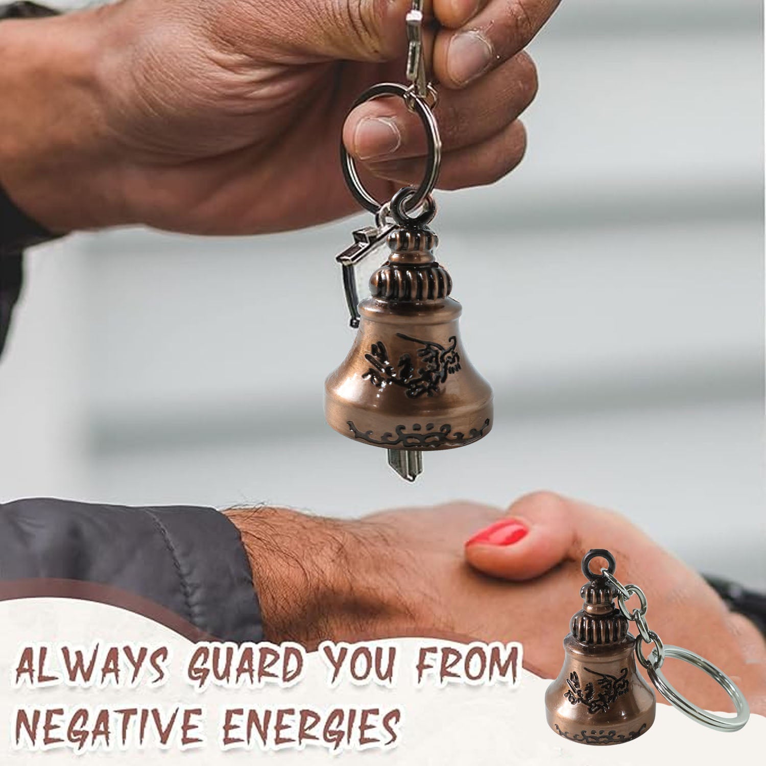ALVENZA Bell Shape Mini Metal Keychain – Stylish Durable Key Holder